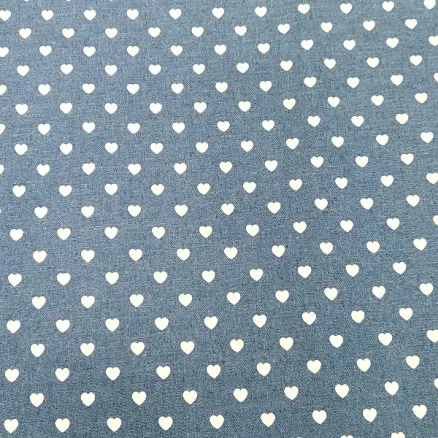 Denim-kangas 145cm 50 Sydäntä - 50cm