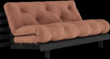 Karup Design Roots -vuodesohva patjalla Roots 160x200 Clay Brown/Musta lakka