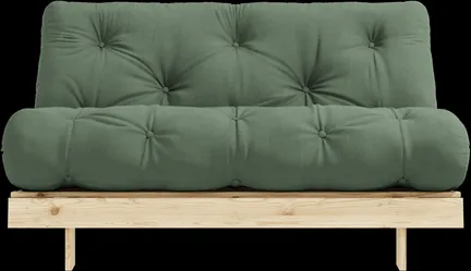 Karup Design Roots Vuodesohva patjalla 140x200 756 Oliivinvihreä/Mäntypuu