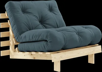 Karup Design Roots Vuodesohva patjalla 90x200 757 Petrol Blue/Mäntypuu