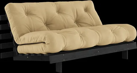 Karup Design Roots -vuodesohva patjalla Roots 160x200 Wheat Beige/Musta lakka
